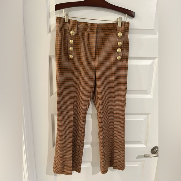 Derek Lam 10 Crosby Carinna Cropped Flare Pants Rust Tan Size 8 - Picture 1 of 14